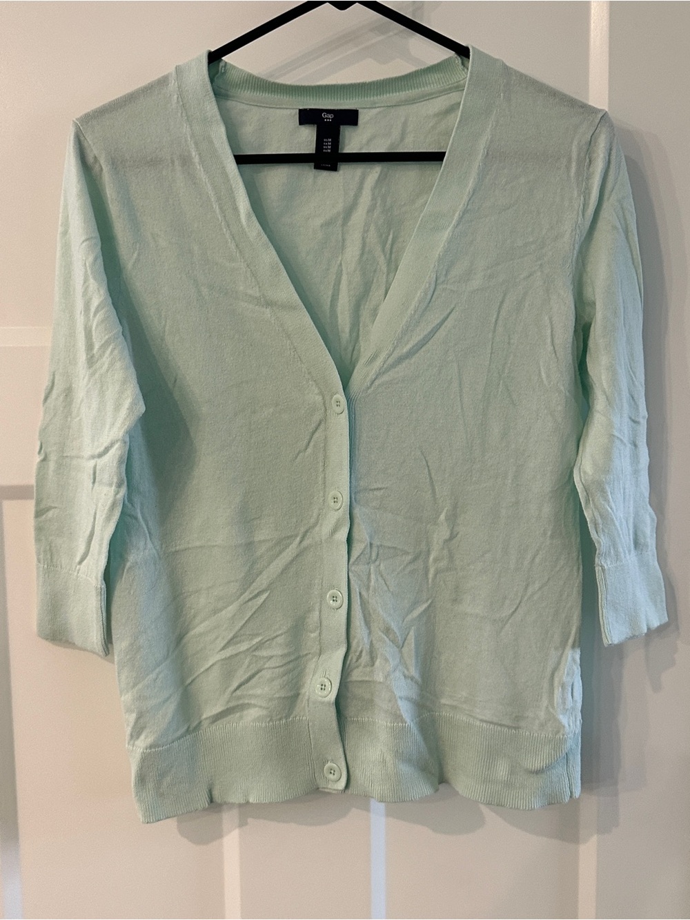 Gap Women’s 3/4 sleeve Cardigan Aqua blue size Medium